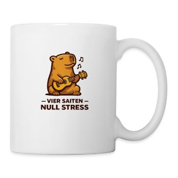 Vier Saiten Null Stress Ukulele Wasserschwein - Tasse - Weiß - Rechts
