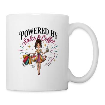 Powered By Sales & Coffee White Woman - Mug - white - Right