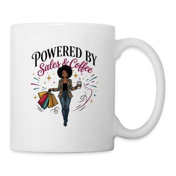 Powered By Sales and Coffee Black Woman - Mug - white - Right