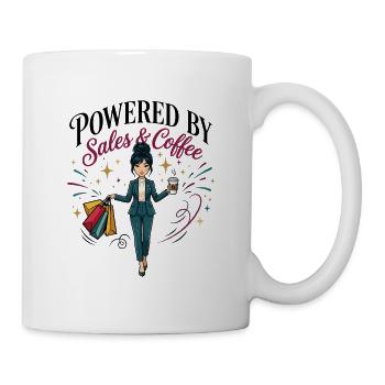 Powered By Sales and Coffee East AsianWoman - Mug - white - Right