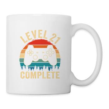 Level 21 complete – 21 Year Old Gift - Mug - white - Right