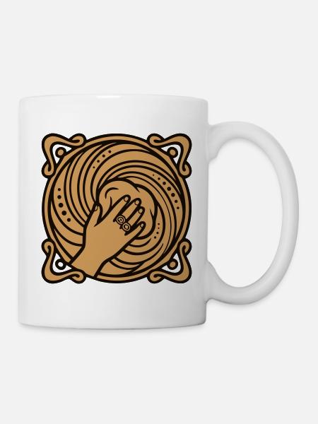 Haende Kneten Teig Grafik - Tasse - Weiß