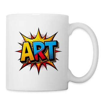 Pop Art "ART" – Gaudy Art Typography Design - Mug - white - Right