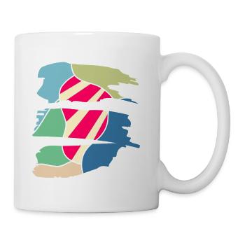 Design rétro moderne en couleurs - Mug blanc - blanc - Droite