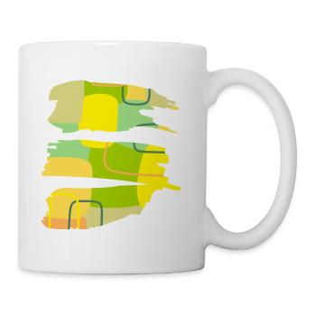 Casual Kunst - abstraktes Farb-Form Design - Tasse - Weiß - Rechts