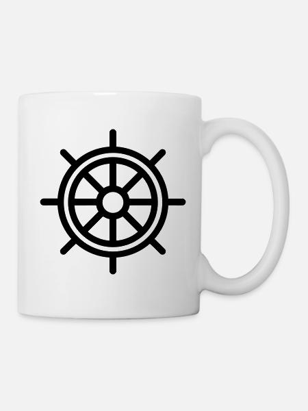Ruder-Nautisches Boot - Tasse - Weiß