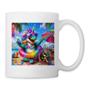 Logo de la plage - Mug blanc - blanc - Droite