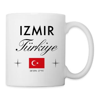 Izmir Turkei Koordinaten Reise Souvenir - Tasse - Weiß - Rechts