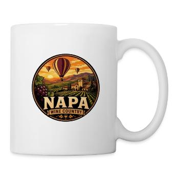 Napa Valley Wine Country Vintage Hot Air Balloon - Mug - white - Right