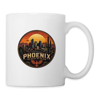 Phoenix Valley of the Sun Retro Saguaro Badge - Mug - white - Right