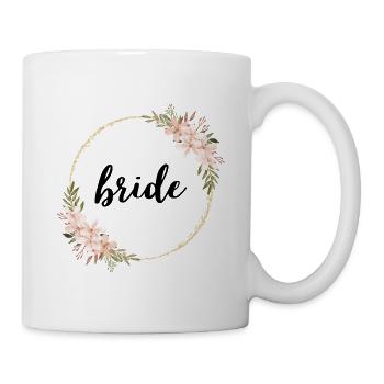Golden flower ring with flowers - Mug - white - Right
