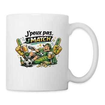 J'match Fête Foot et Bière - Mug blanc - blanc - Droite