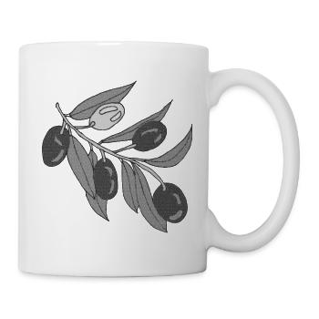Olive Branches Grayscale - Mug - white - Right