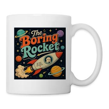 The Boring Rocket – Retro Space Travel - Mug - white - Right