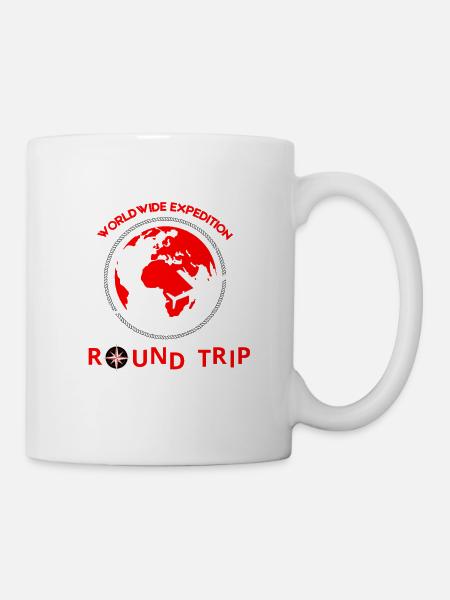 Hin- und Rückfahrt – Weltweite Expeditionsreise - Tasse - Weiß