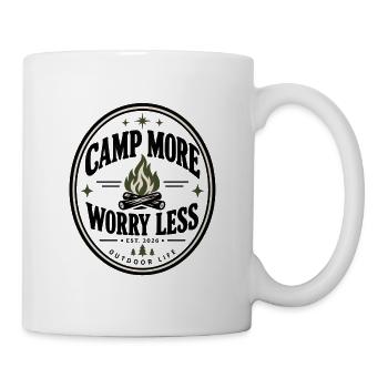 Camp Plus Inquiétude Moins – Camping en plein air - Mug blanc - blanc - Droite