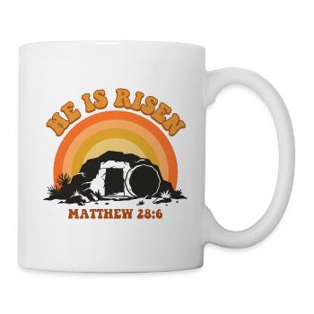 Jésus ressuscité Coucher de soleil rétro - Mug blanc - blanc - Droite