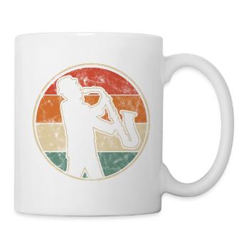 Saxophoniste - Saxophoniste rétro - Mug blanc - blanc - Droite