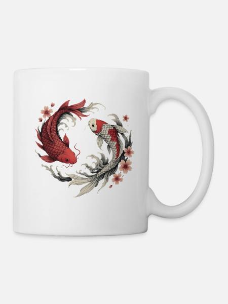 Koi-Fisch-Harmonie - Tasse - Weiß