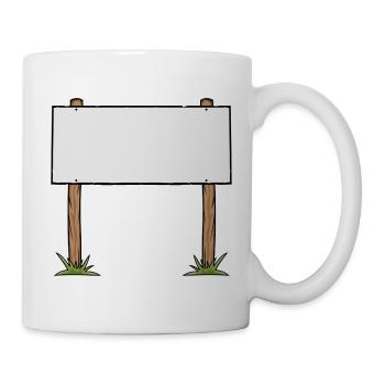 Cartoon Wooden Sign Advertising Banner - Mug - white - Right