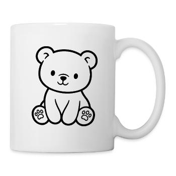 Niedlicher Teddybär für Babys und Kinder - Tasse - Weiß - Rechts