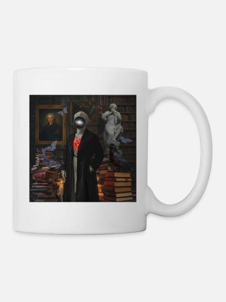 Übernatürliches Herz in der Bibliothek - Tasse - Weiß