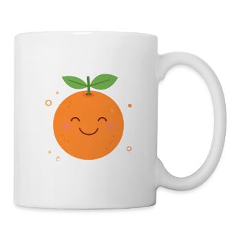 Orange Kawaii Orange – Sweet Fruit Illustration - Mug - white - Right