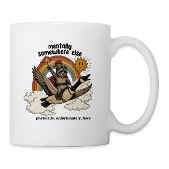 Raccoon Knight on Rainbow Goose - Mug - white - Right