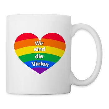 WIR SIND DIE VIELEN, DEMOKRATIE, PRIDE, LGBTQ+ - Tasse - Weiß - Rechts