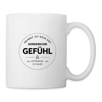Heimat ist ein Gefühl Camping Badge - Tasse - Weiß - Rechts