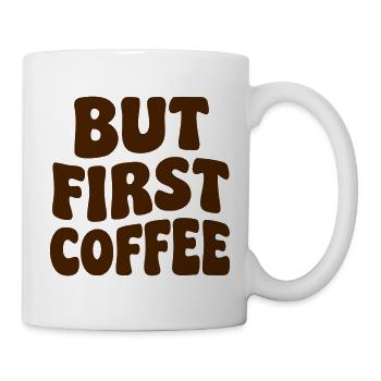 Mais d’abord le lettrage du café - Mug blanc - blanc - Droite