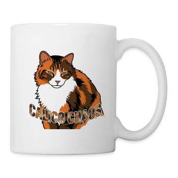 Chat gris et rouge – graphique avec inscription - Mug blanc - blanc - Droite