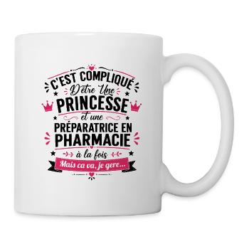 PRINCESSE ET UNE PREPARATRICE EN PHARMACIE - Mug blanc - blanc - Droite