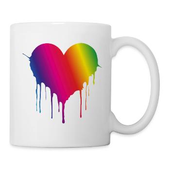 Cœur Arc-en-ciel Goutte - Mug blanc - blanc - Droite