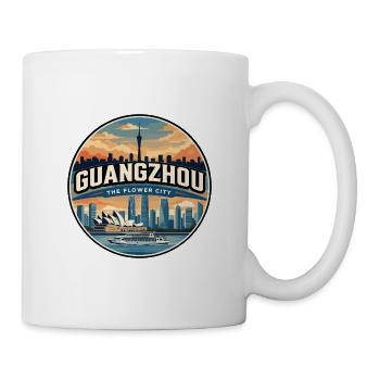 Insigne rétro de la tour du canton de Guangzhou - Mug blanc - blanc - Droite