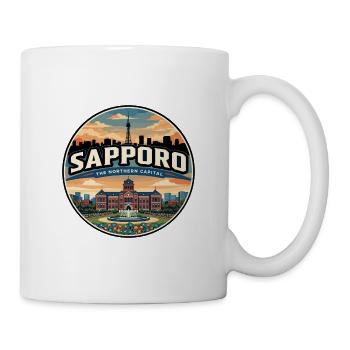 Badge de voyage rétro du parc Sapporo Odori - Mug blanc - blanc - Droite