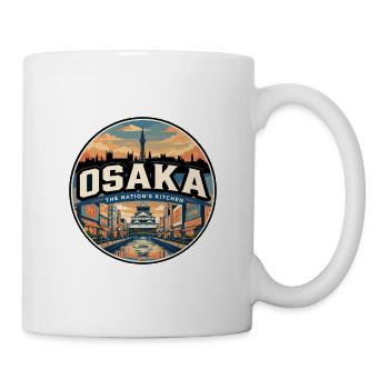 Retro Osaka Dotonbori Travel Badge - Mug - white - Right