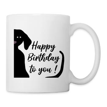 Joyeux anniversaire teckel - Mug blanc - blanc - Droite