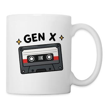 Gen X élevée sur les mixtapes & Risks Retro Cassette Ta - Mug blanc - blanc - Droite