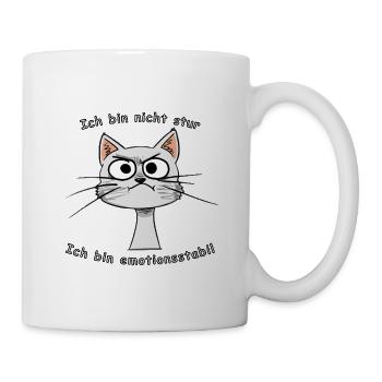 Emotionsstabile Katze Comic - Tasse - Weiß - Rechts