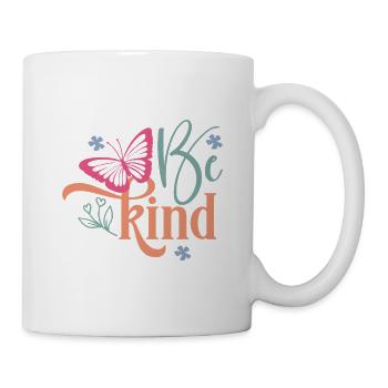 Création florale papillon Be Kind - Mug blanc - blanc - Droite