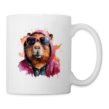 Cool Capybara with Sunglasses Funny Capybara - Mug - white - Right