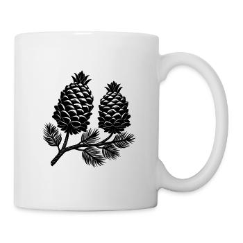 Pomme de pin - Mug blanc - blanc - Droite