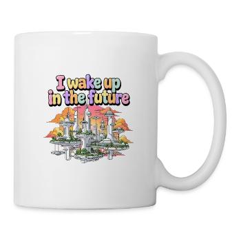 I Wake Up In The Future Retro Futurism Utopia City - Mug - white - Right