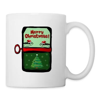 Joyeux Noël Poissons - Mug blanc - blanc - Droite