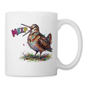 Dessin de bandes dessinées Woodcock Meep Bird Bird coloré - Mug blanc - blanc - Droite