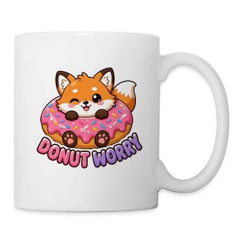 Mignon T-shirt Wigaii Fox Donut Worry - Mug blanc - blanc - Droite