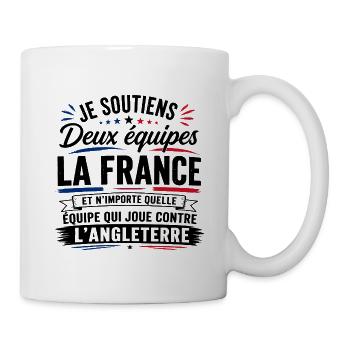 Je Soutiens Deux équipes la France - Mug blanc - blanc - Droite