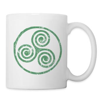 Keltisches Spiralemblem - Tasse - Weiß - Rechts