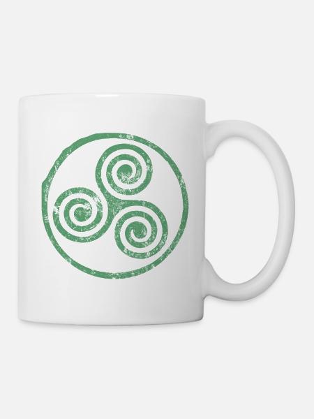 Keltisches Spiralemblem - Tasse - Weiß